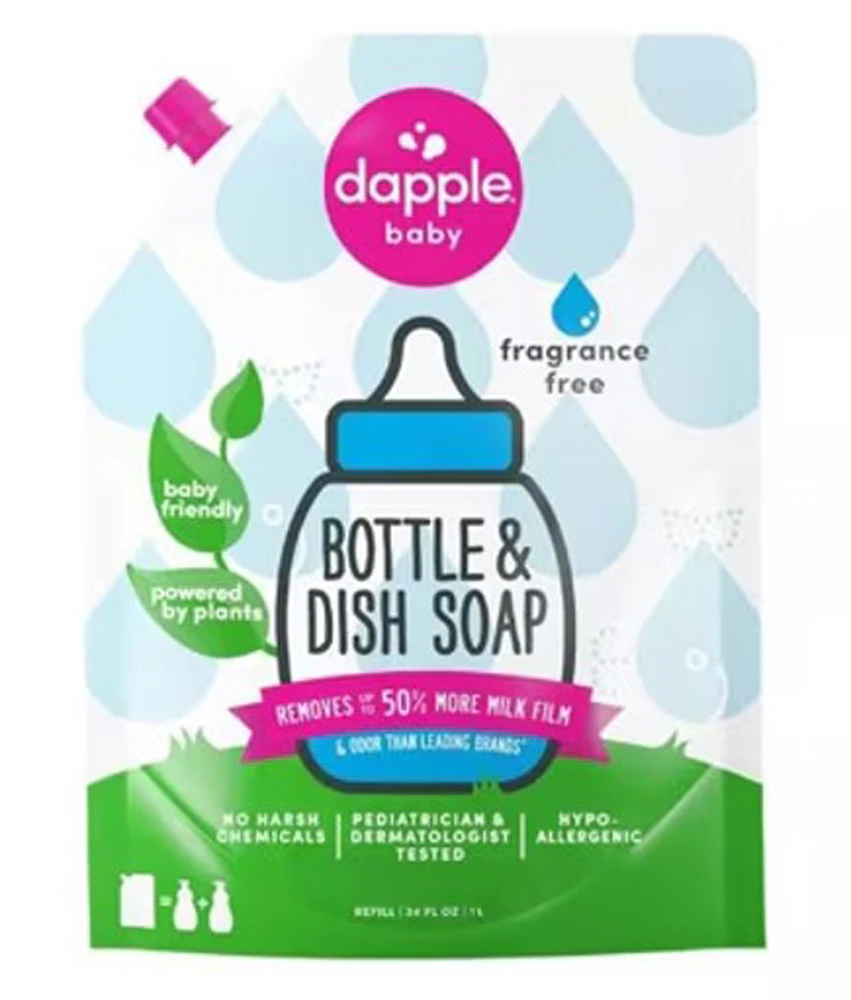 Dapple Baby Bottle & Dish Soap Refill Fragrance Free -- 34 oz