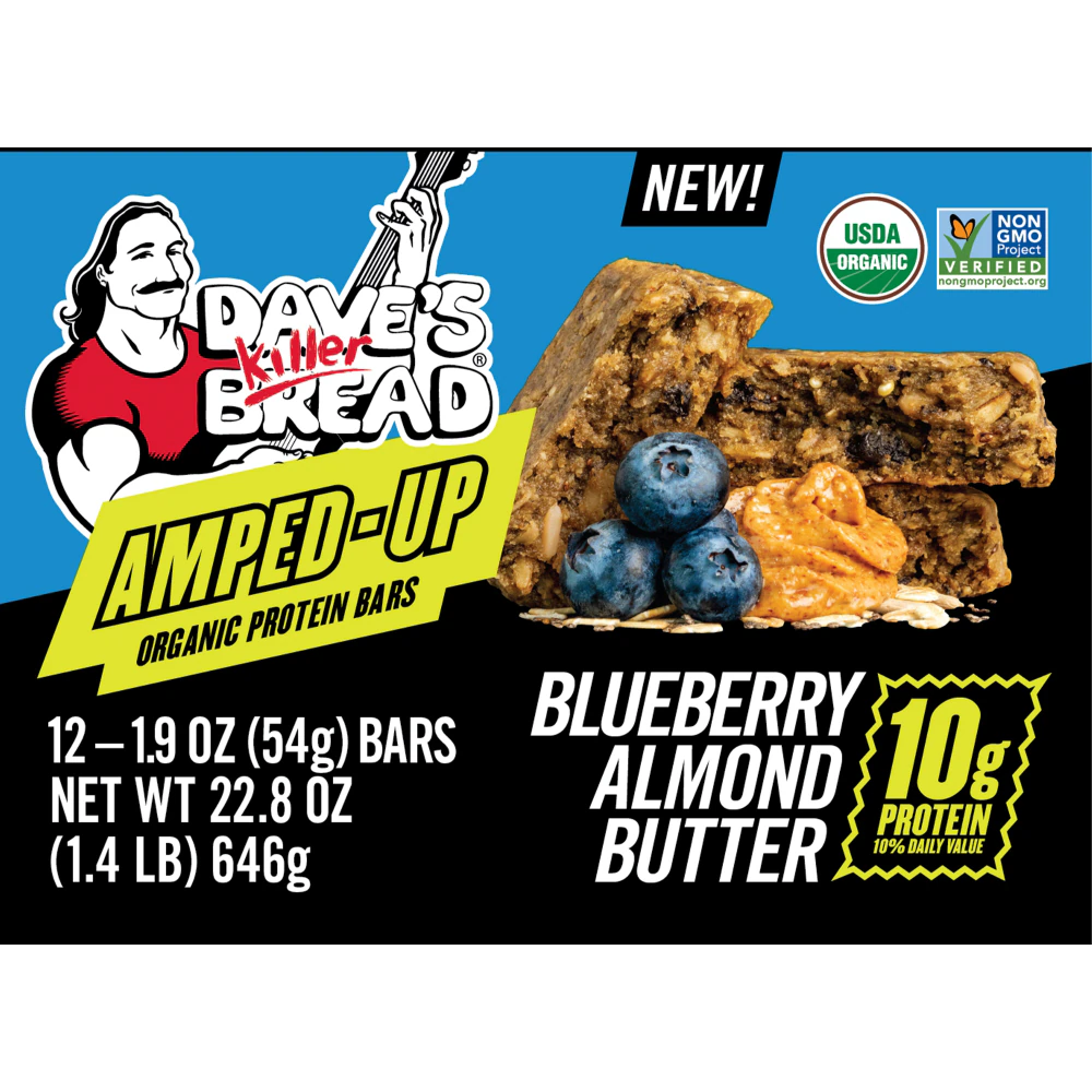 Dave's Killer Bread Protein Bars Organic Blueberry Almond Butter -- 12 Bars