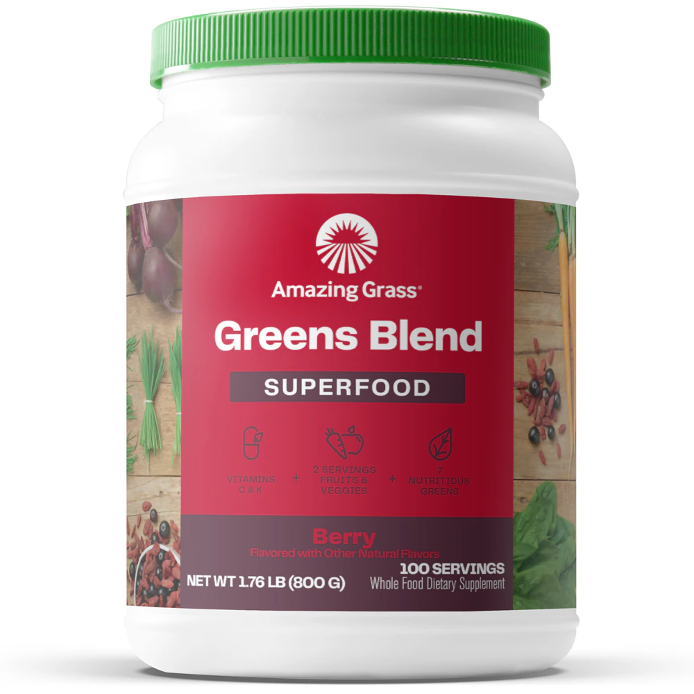 Amazing Grass Greens Blend Superfood Powder Berry -- 100 Servings