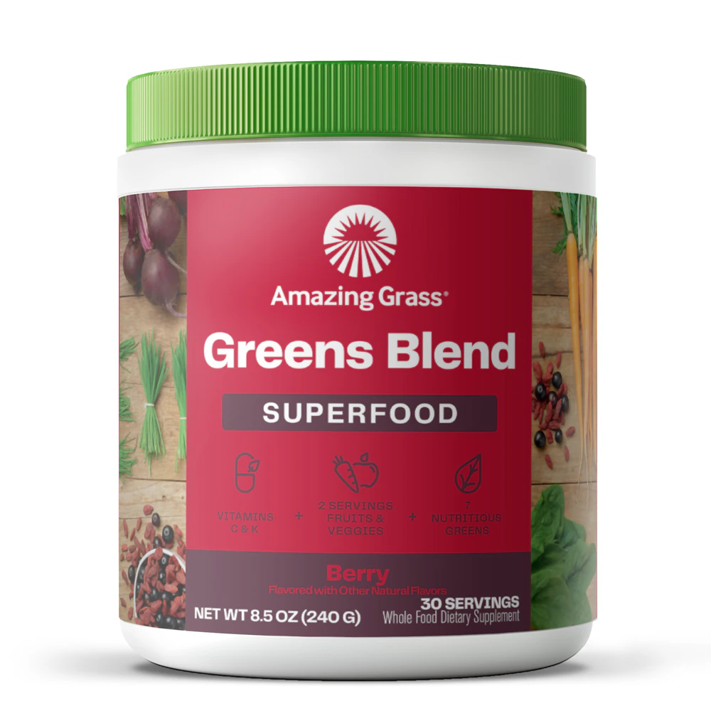 Amazing Grass Greens Blend Superfood Powder Berry -- 30 Servings