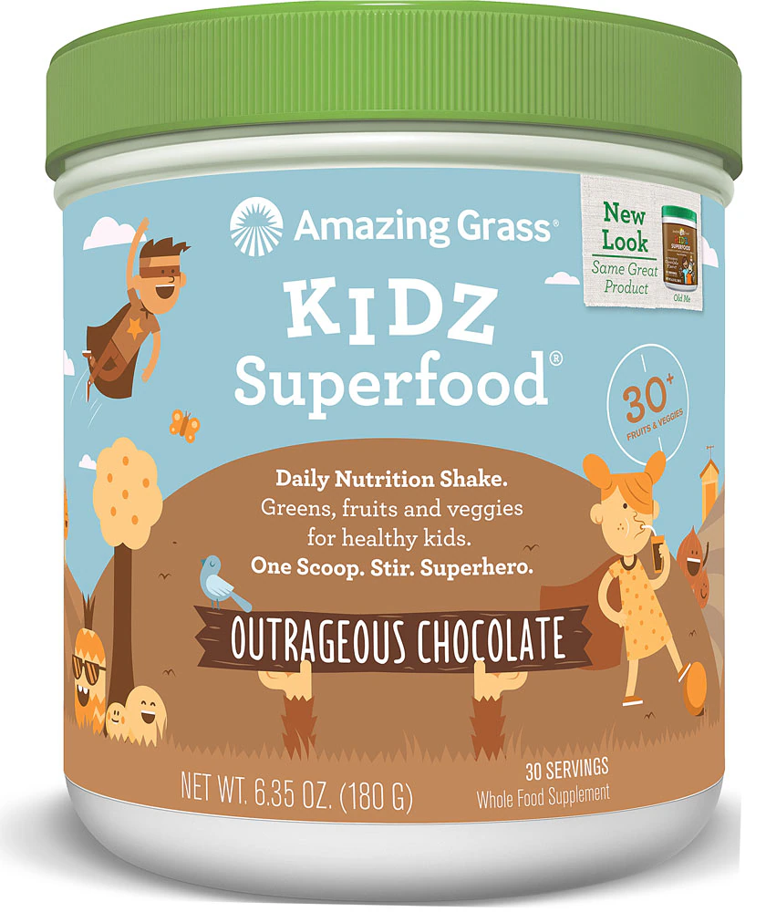 Amazing Grass Kidz SuperFood Powder Outrageous Chocolate -- 30 Servings