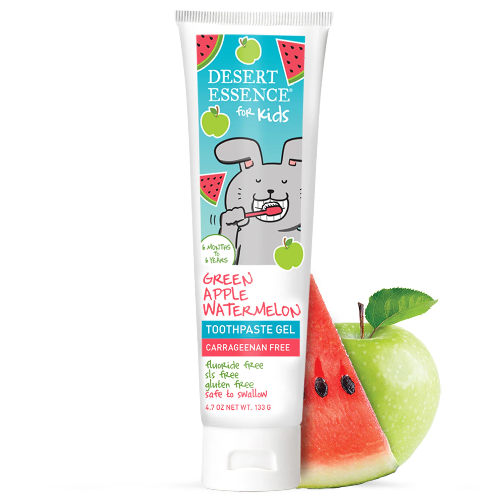 Desert Essence Kids Toothpaste Gel Green Apple Watermelon -- 4.7 oz