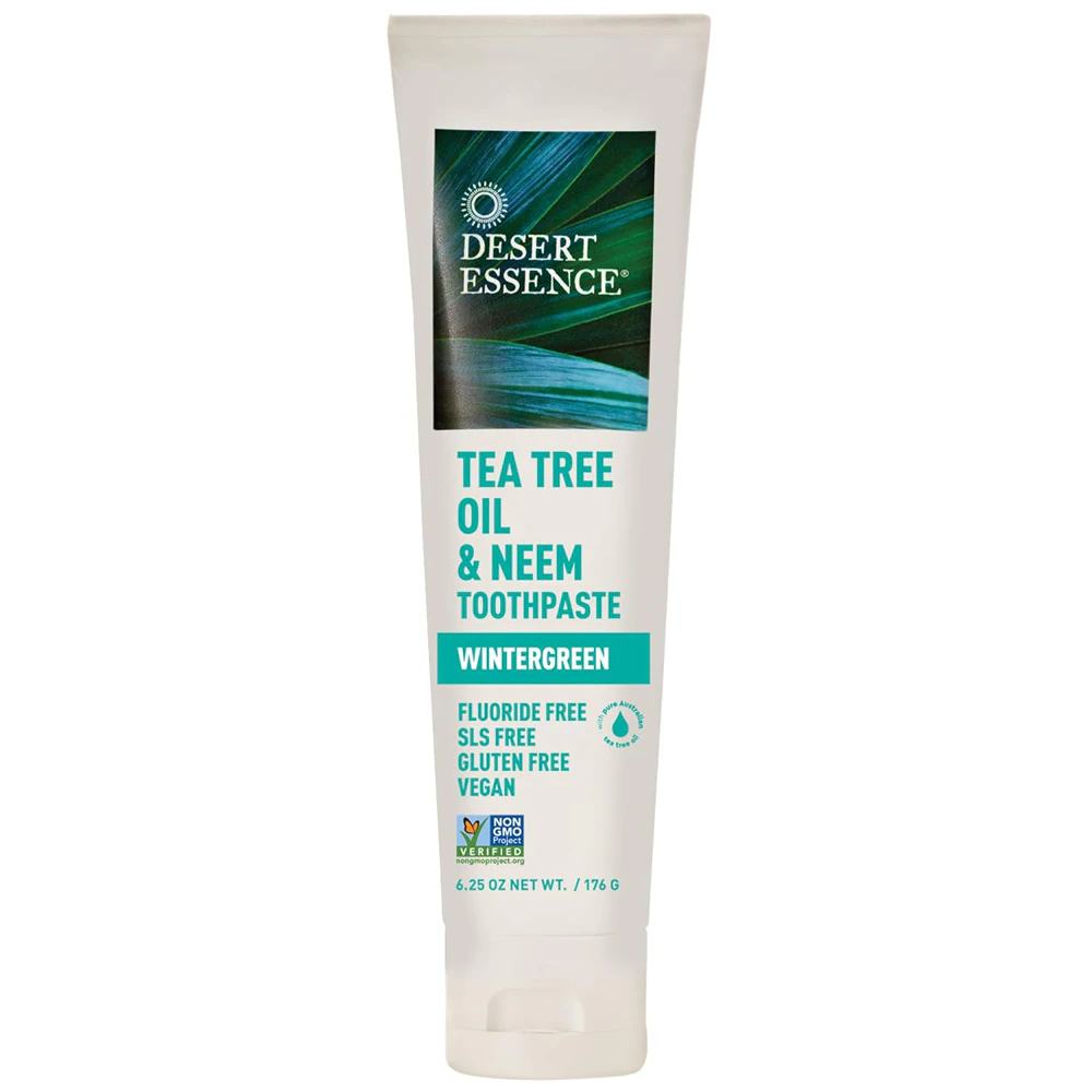 Desert Essence Tea Tree Oil and Neem Toothpaste Wintergreen -- 6.25 oz