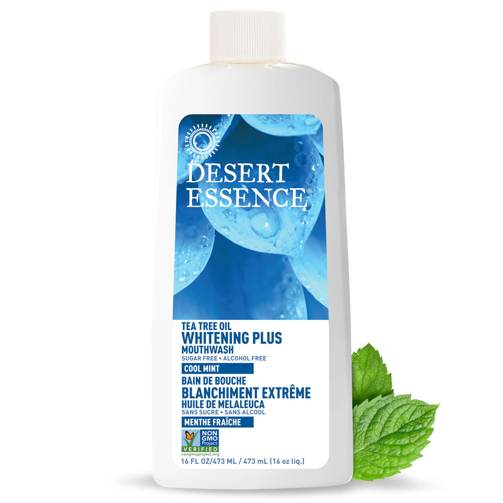 Desert Essence Whitening Plus Mouthwash Tea Tree Oil Cool Mint -- 16 fl oz