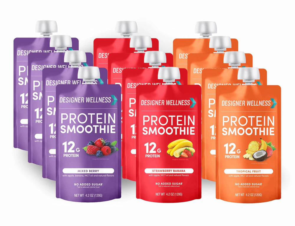 Designer Wellness Protein Smoothie Variety Pack -- 4.2 oz Each / Pack of 12