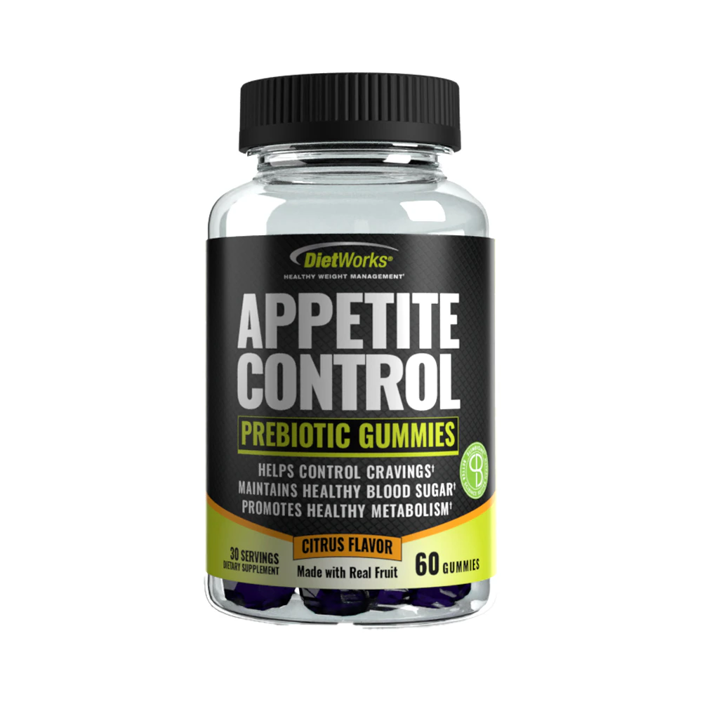 DietWorks Appetite Control Prebiotic Gummies Raspberry -- 60 Gummies