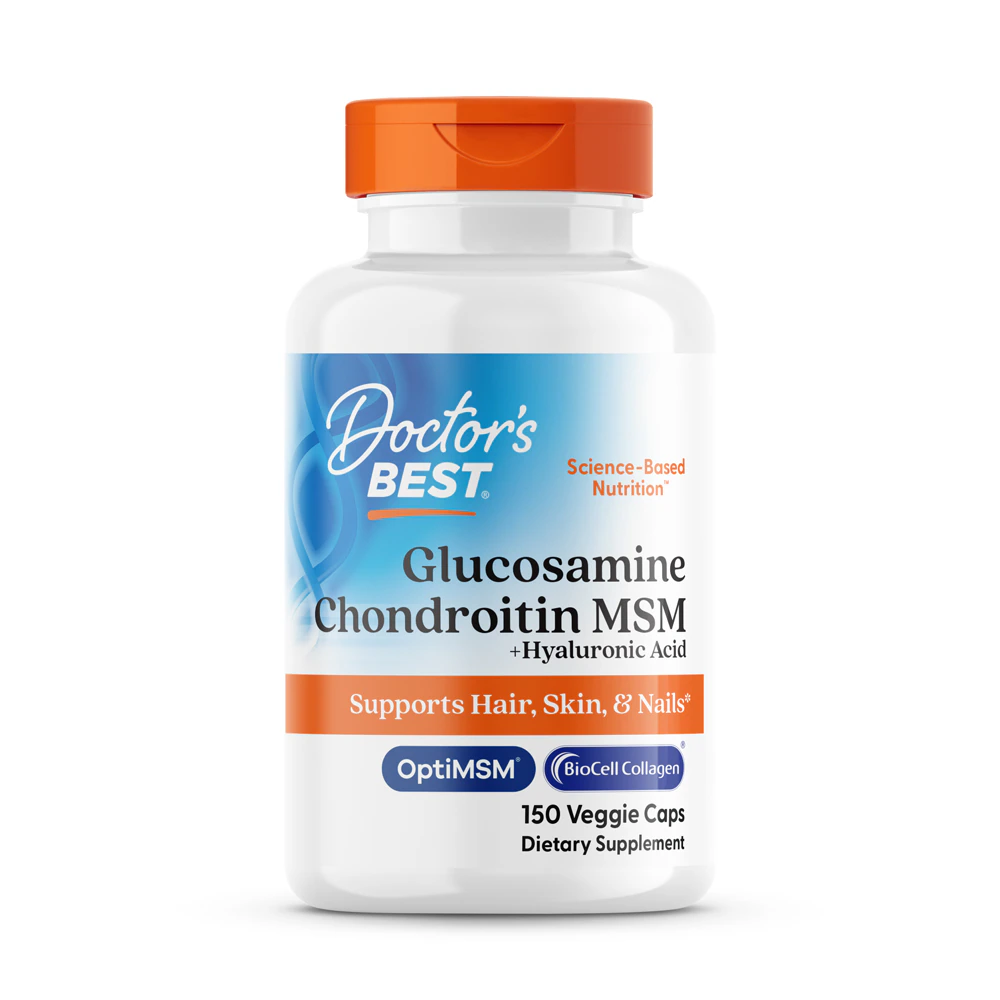 Doctor's Best Glucosamine Chondroitin MSM + Hyaluronic Acid -- 150 Veggie Caps