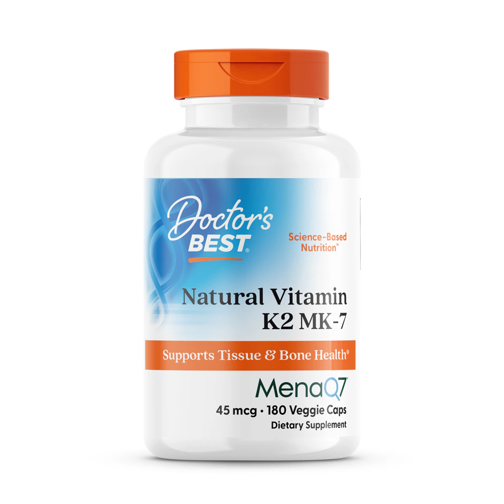 Doctor's Best Natural Vitamin K2 MK-7 - MenaQ7 -- 45 mcg - 180 Veggie Caps