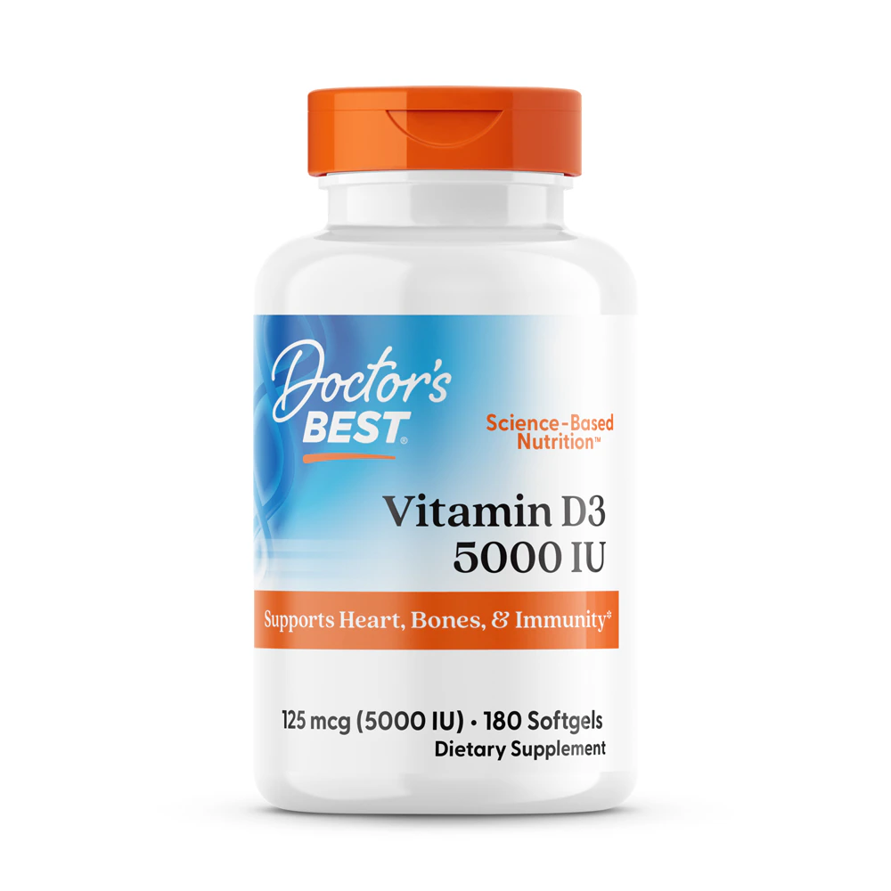 Doctor's Best Vitamin D3 5000 IU -- 125 mcg - 180 Softgels