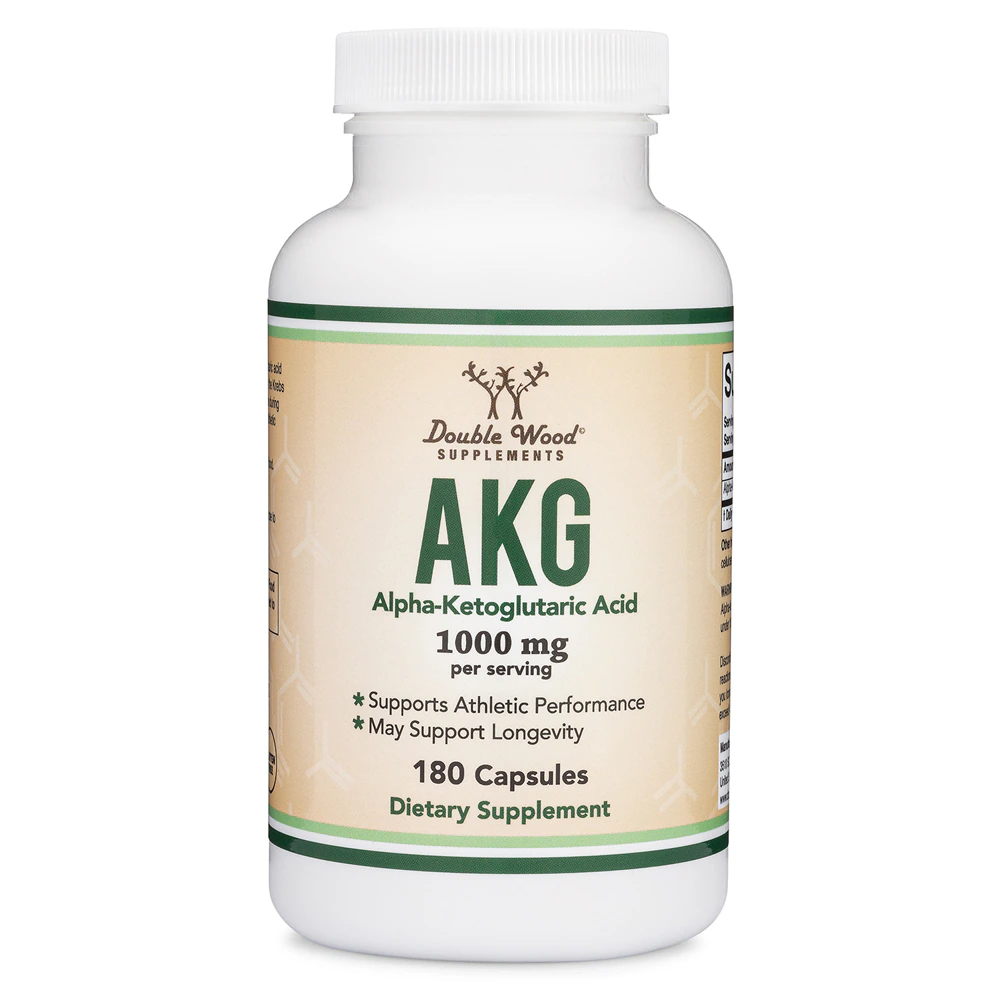 Double Wood Supplements Alpha-Ketoglutaric Acid - AKG -- 1000 mg - 180 Capsules