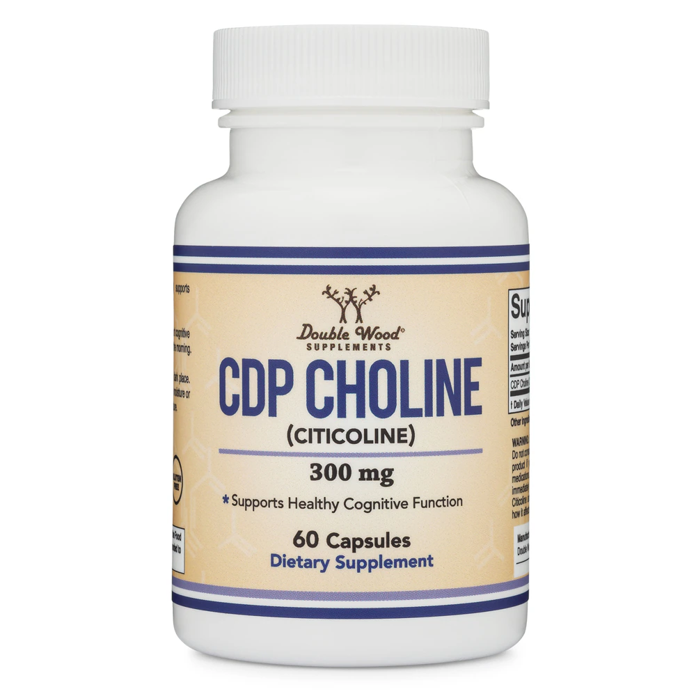 Double Wood Supplements CDP Choline - Citicoline -- 300 mg - 60 Capsules