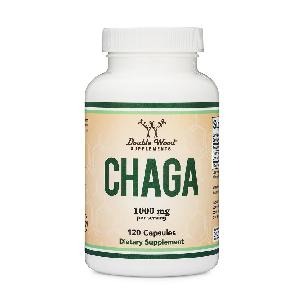 Double Wood Supplements Chaga Mushroom -- 1000 mg - 120 Capsules
