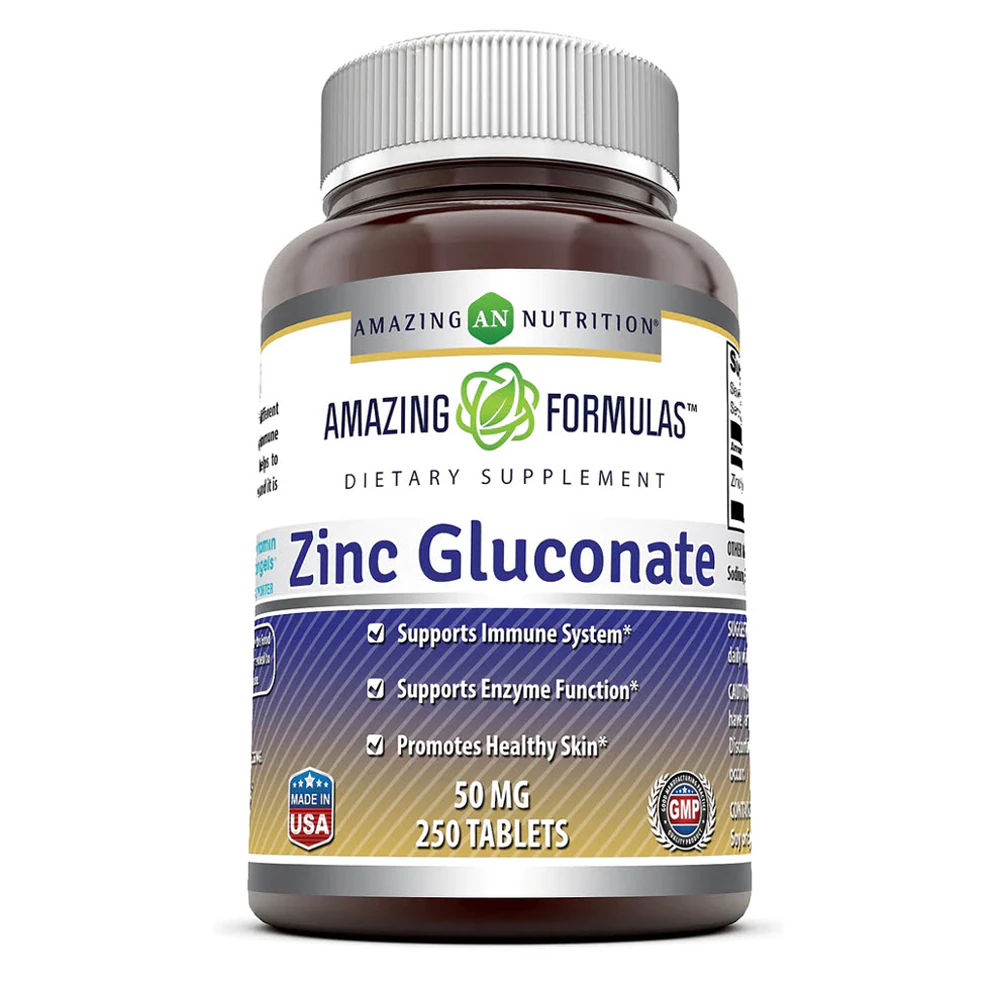 Amazing Nutrition Amazing Formulas?Zinc Gluconate -- 50 mg - 250 Tablets