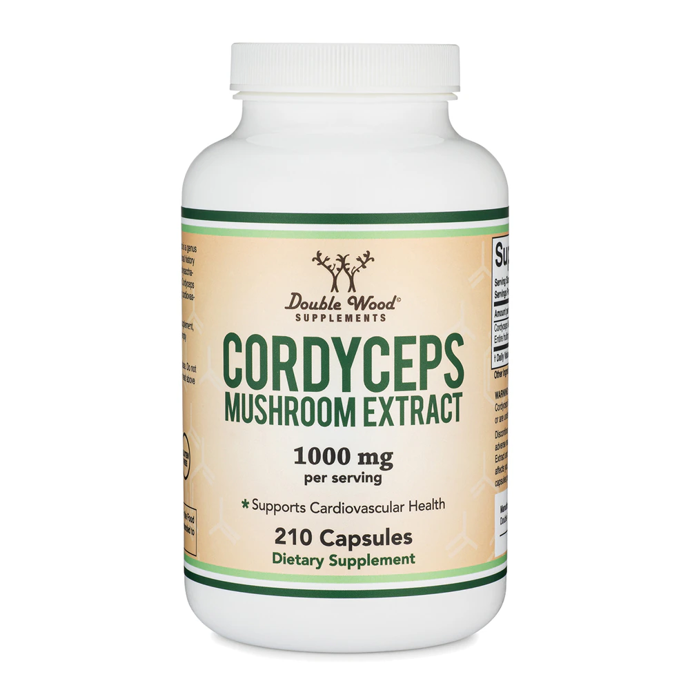 Double Wood Supplements Cordyceps Mushroom -- 1000 mg - 210 Capsules