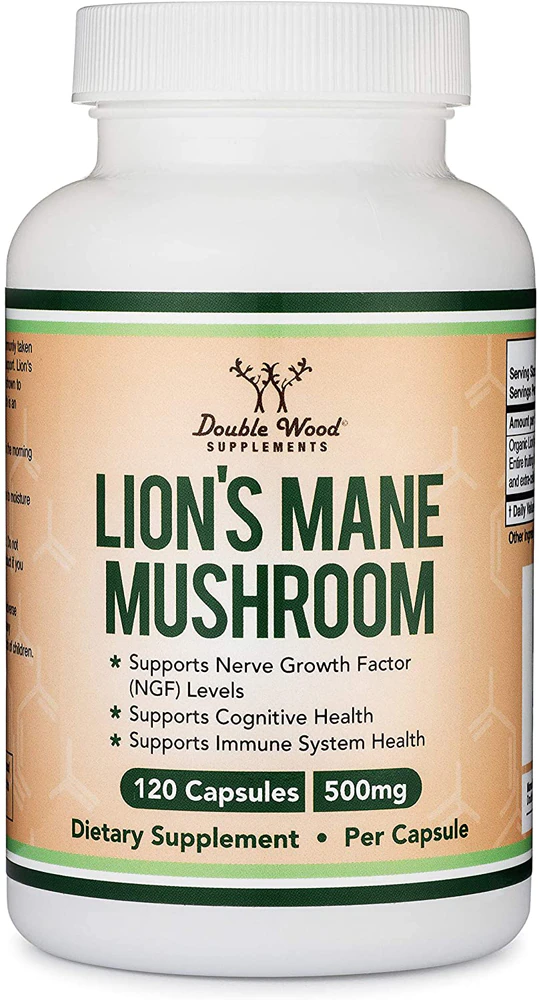 Double Wood Supplements Lion's Mane Mushroom -- 500 mg - 120 Capsules