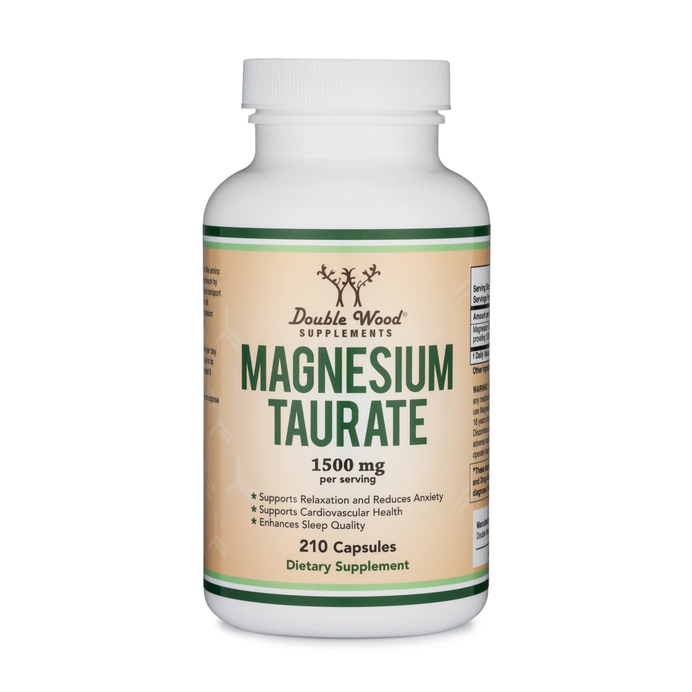Double Wood Supplements Magnesium Taurate -- 1500 mg - 210 Capsules