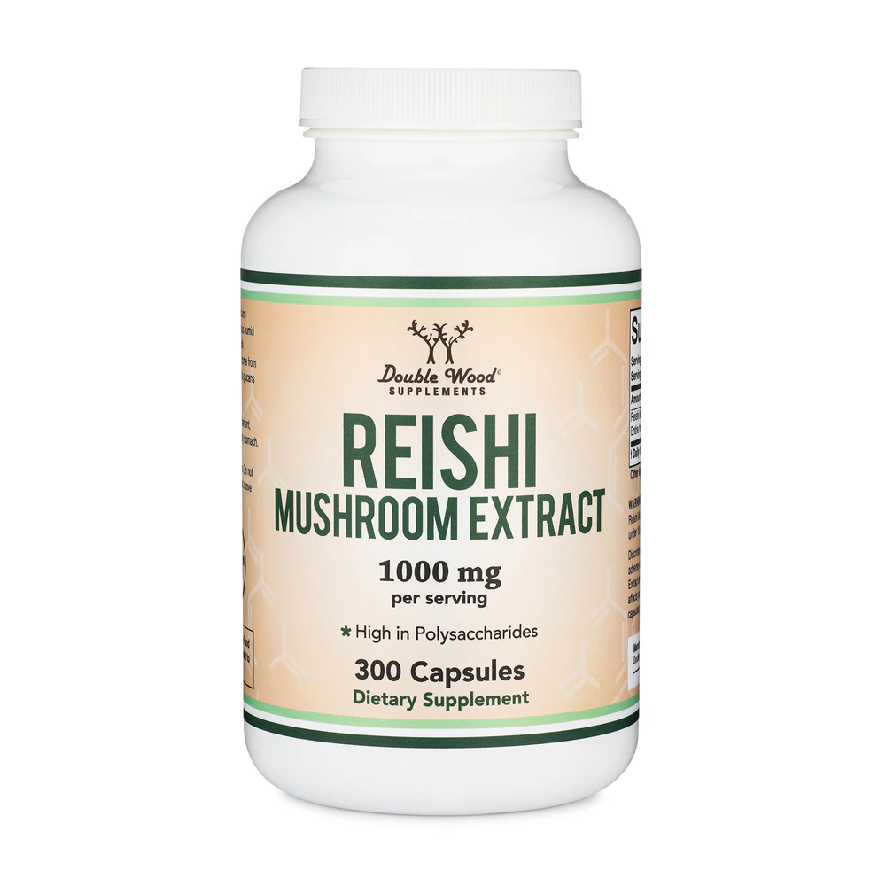 Double Wood Supplements Reishi Mushroom Extract -- 1000 mg - 300 Capsules