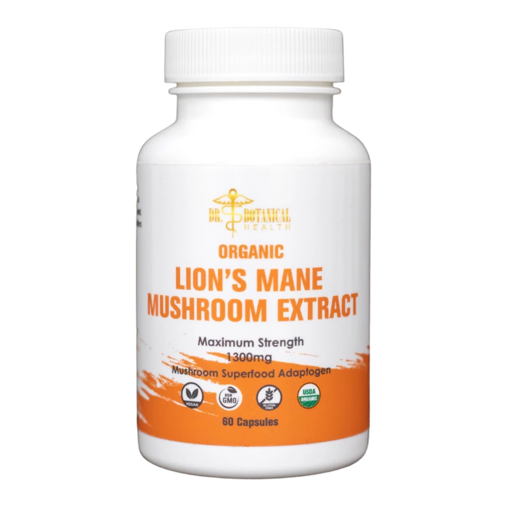Dr. Botanical Health Lion's Mane Mushroom Extract -- 1300 mg - 60 Capsules