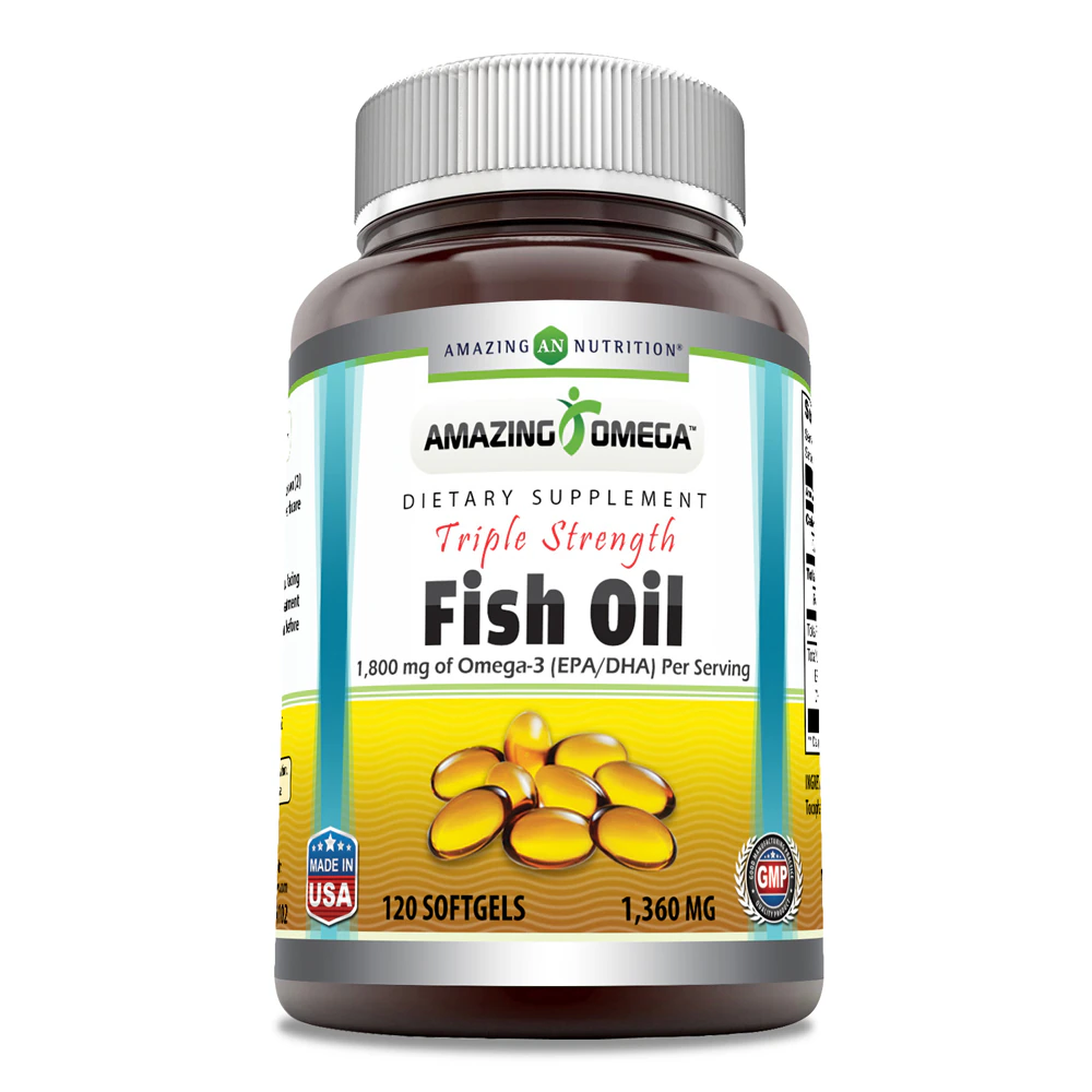 Amazing Nutrition Amazing Omega - Triple Strength Fish Oil -- 1360 mg - 120 Softgels