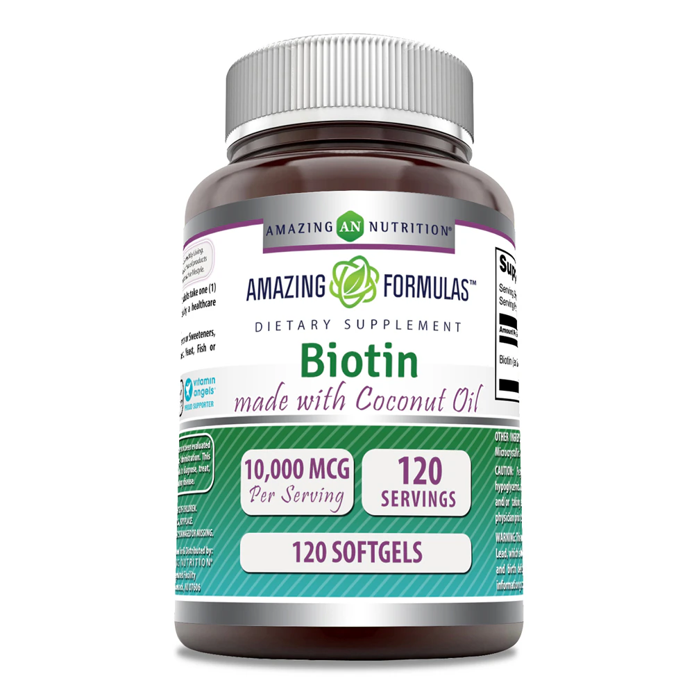 Amazing Nutrition Biotin With Coconut Oil -- 10000 mcg - 120 Softgels