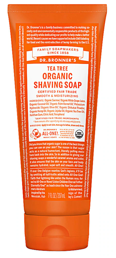 Dr. Bronner's Organic Shaving Soap Tea Tree -- 7 fl oz
