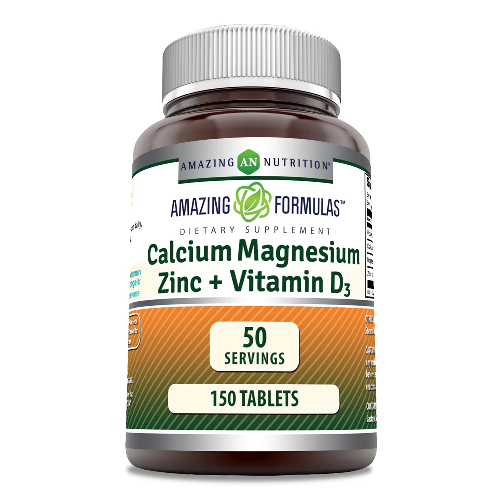 Amazing Nutrition Calcium Magnesium Zinc + Vitamin D3 -- 150 Tablets
