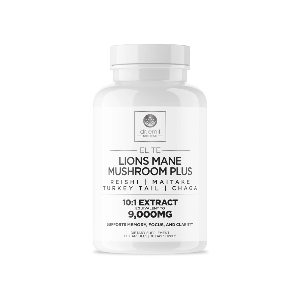 Dr. Emil Nutrition Elite Lions Mane Mushroom Plus -- 60 Capsules