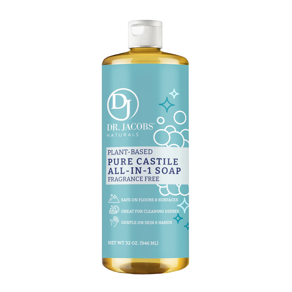 Dr. Jacobs Naturals Pure Castile All-In-1 Soap Fragrance Free -- 32 fl oz