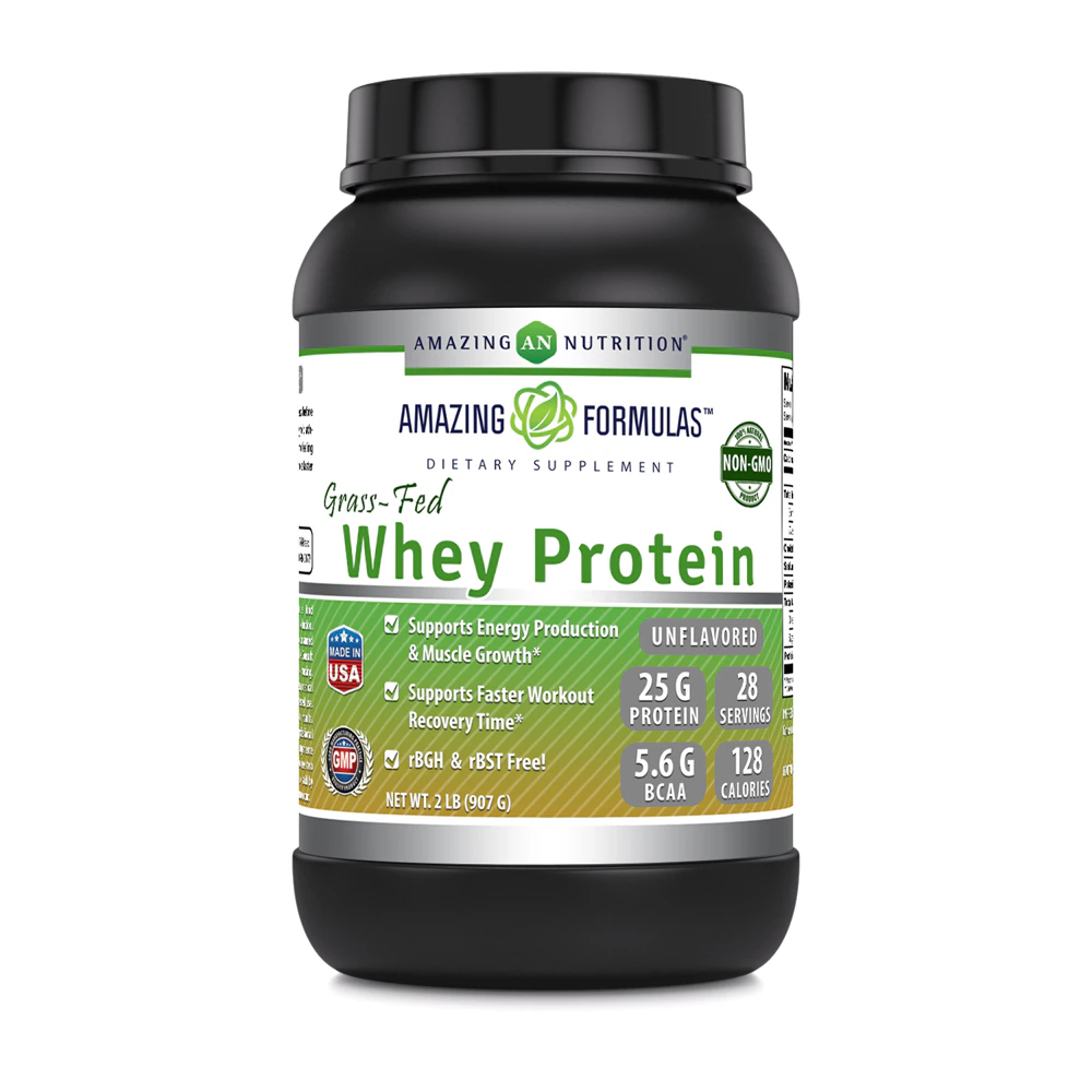 Amazing Nutrition Grass Fed Whey Protein Unflavored -- 2 lbs