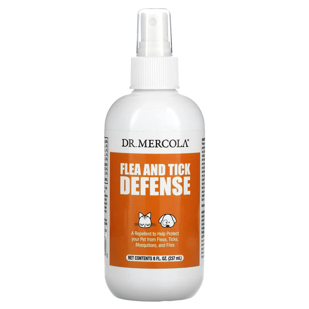 Dr. Mercola Flea and Tick Defense Spray Repellent for Cats & Dogs -- 8 fl oz