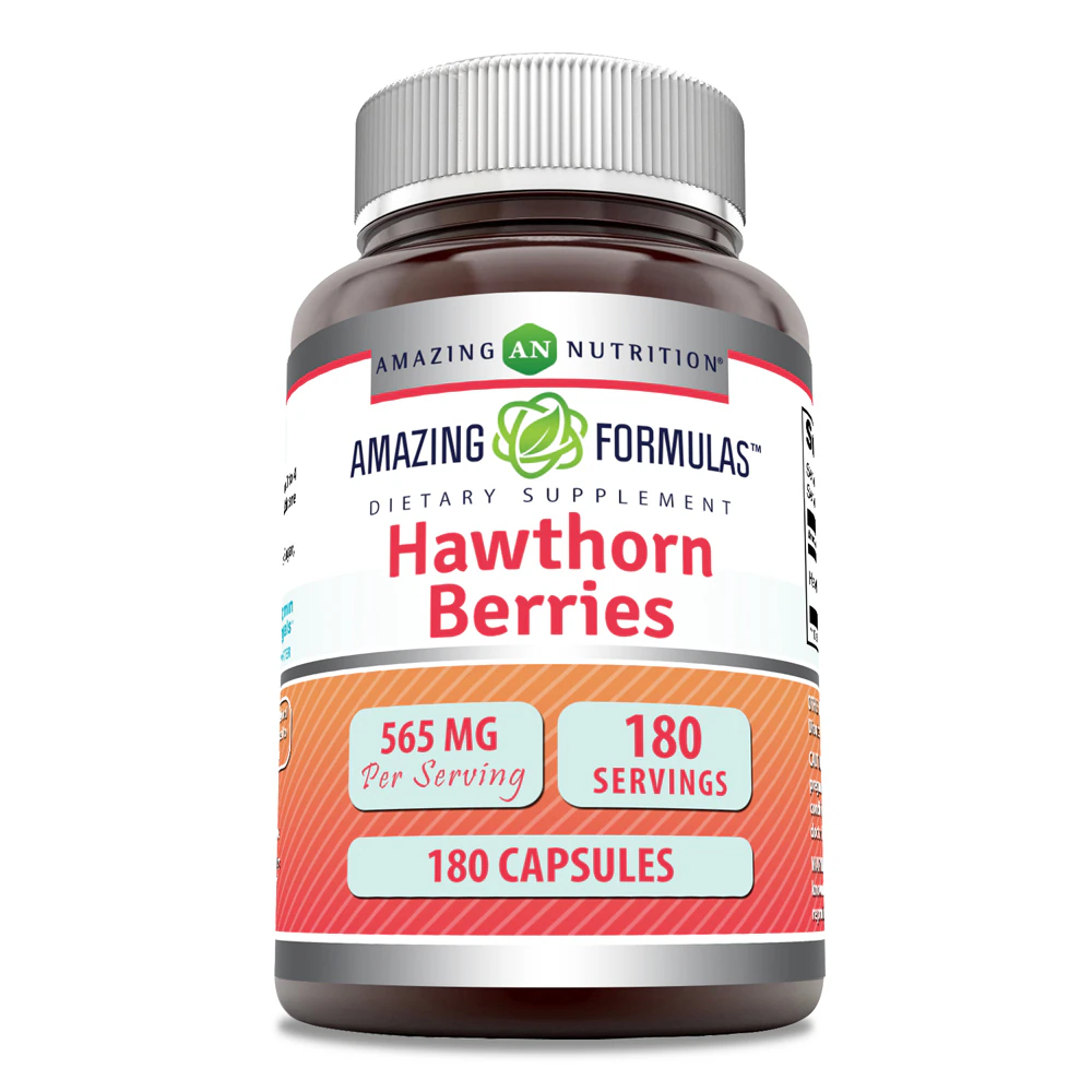 Amazing Nutrition Hawthorn Berries -- 565 mg - 180 Capsules