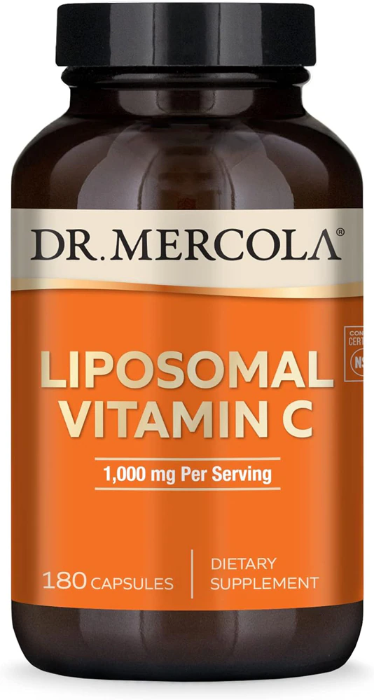 Dr. Mercola Liposomal Vitamin C -- 1000 mg - 180 Capsules