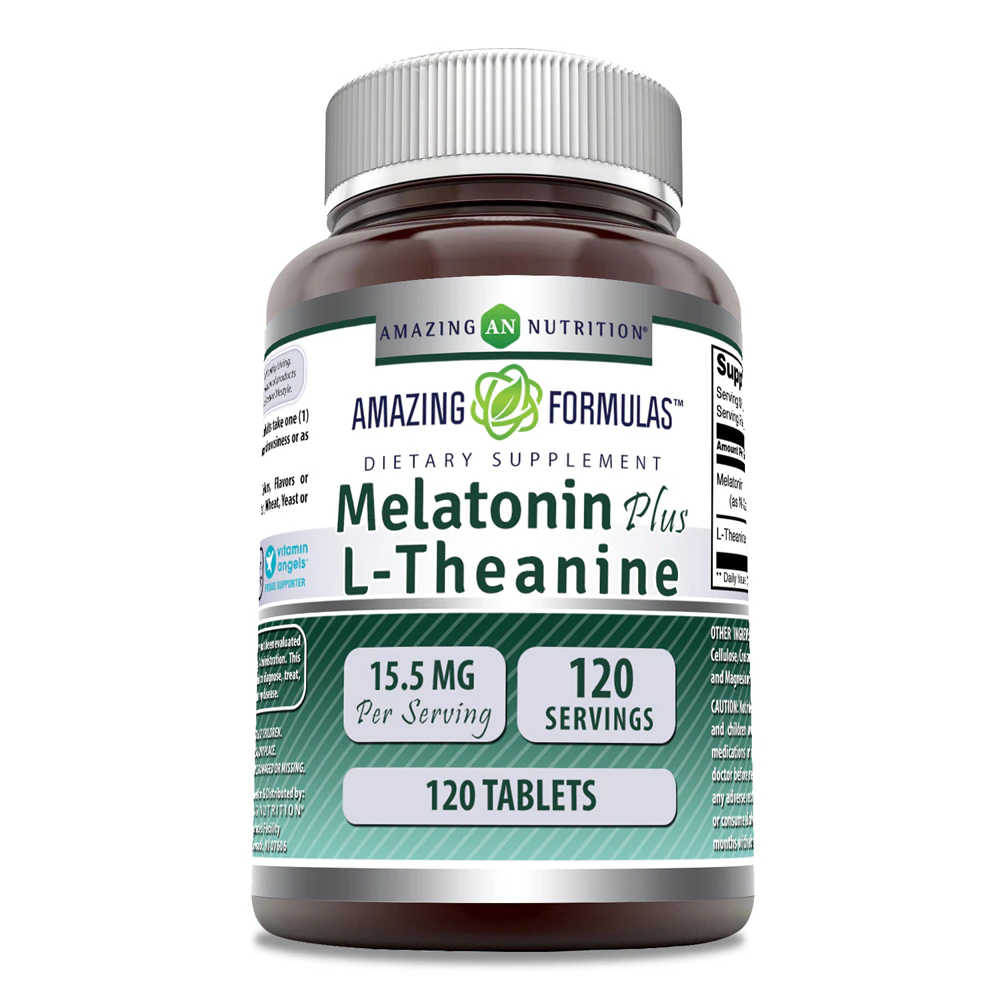 Amazing Nutrition Melatonin Plus L-Theanine -- 15.5 mg - 120 Tablets