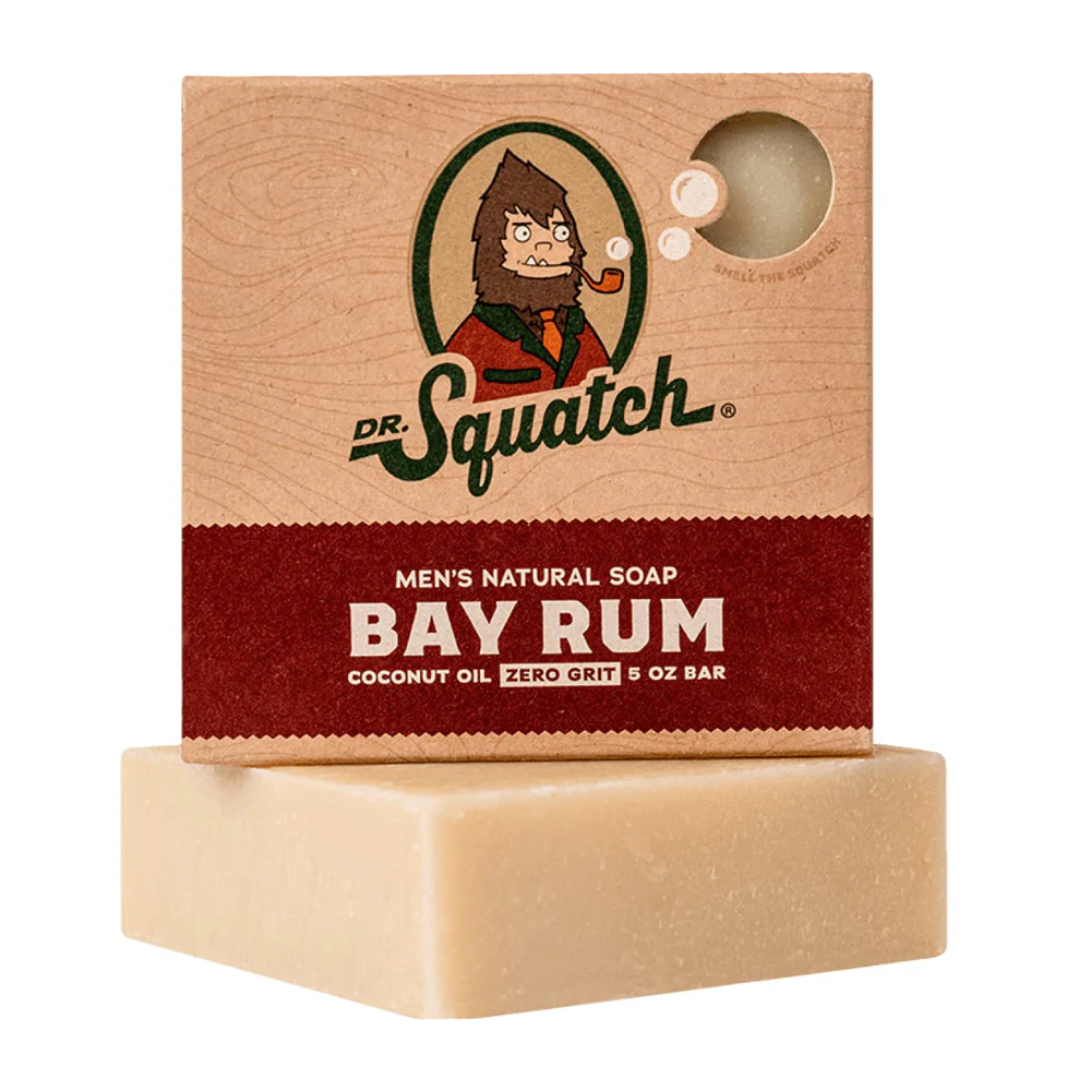 Dr. Squatch Men's Natural Bar Soap Bay Rum -- 5 oz