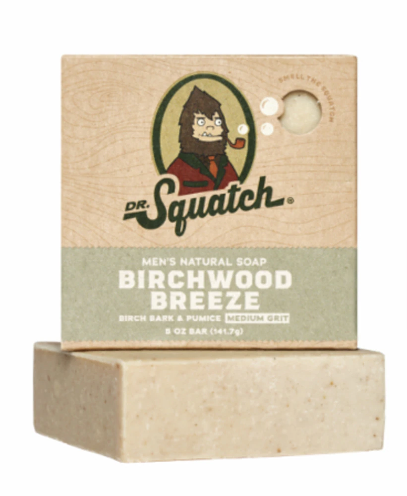 Dr. Squatch Men's Natural Bar Soap Birchwood Breeze -- 5 oz
