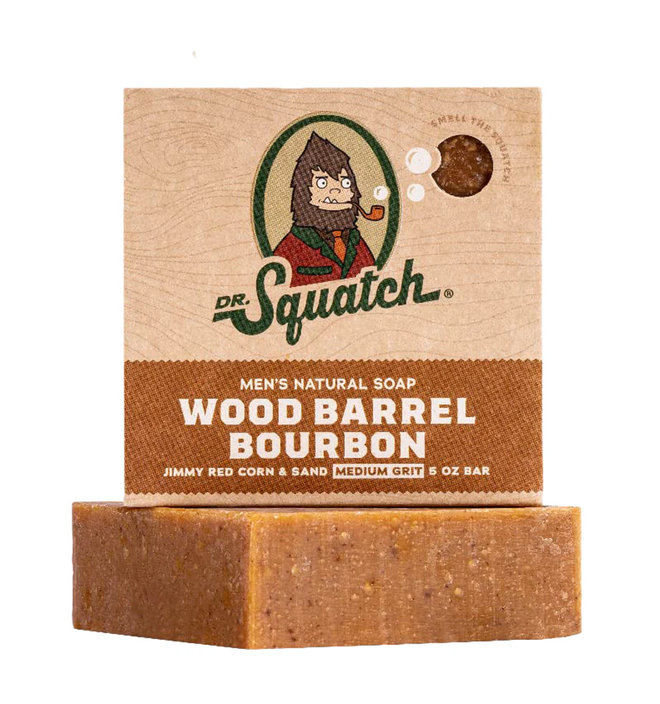 Dr. Squatch Men's Natural Bar Soap Wood Barrel Bourbon -- 5 oz