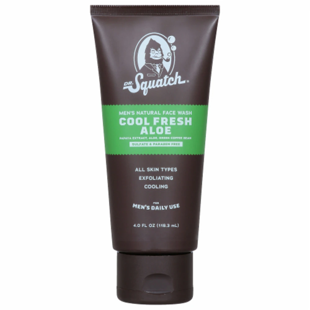 Dr. Squatch Men's Natural Face Wash Cool Fresh Aloe -- 4 fl oz