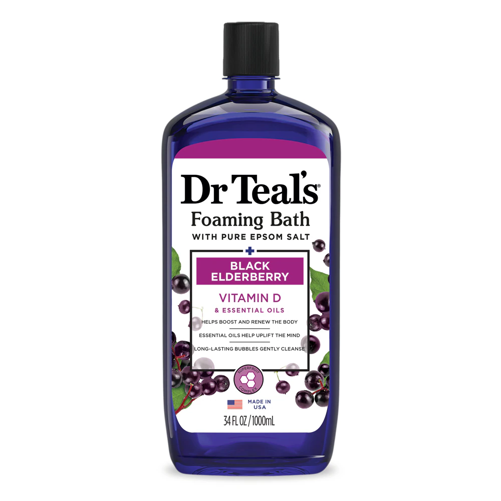 Dr Teal's Foaming Bath with Pure Epsom Salt- Black Elderberry -- 34 fl oz