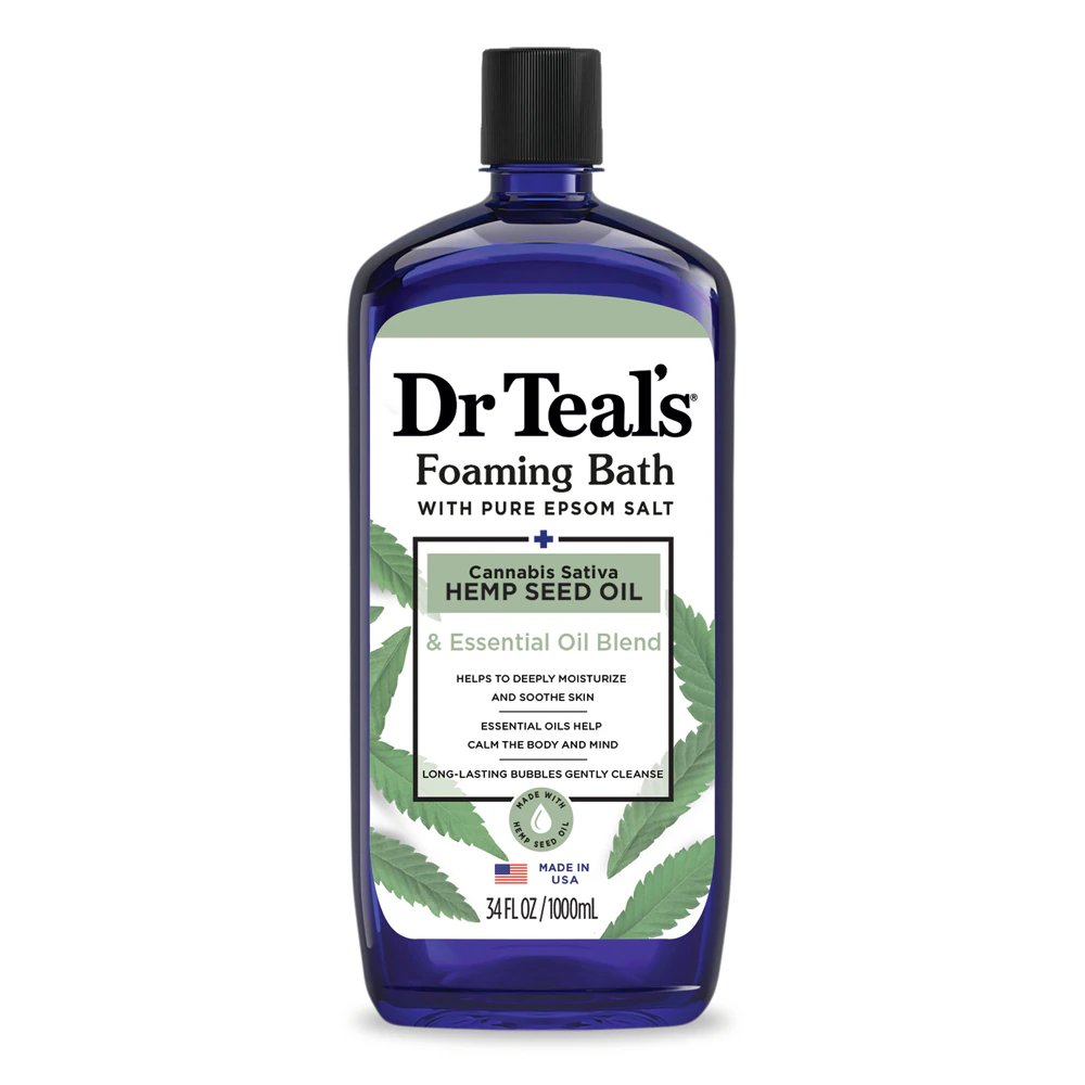 Dr Teal's Foaming Bath with Pure Epsom Salt- Hemp Seed Oil -- 34 fl oz