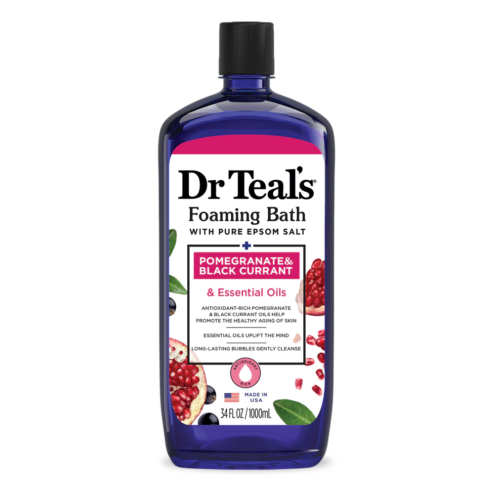 Dr Teal's Foaming Bath with Pure Epsom Salt - Pomegranate & Black Currant -- 34 fl oz
