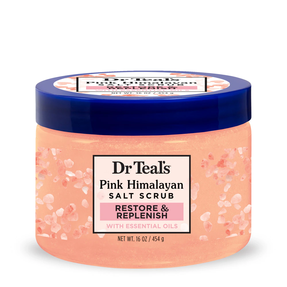 Dr Teal's Pink Himalayan Sea Salt Scrub Restore & Replenish -- 16 oz