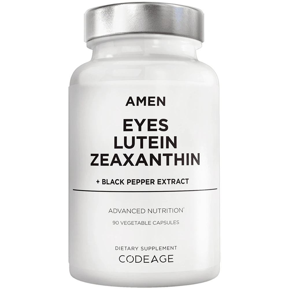 AMEN Eyes Lutein Zeaxanthin - Red Beet Root - Black Pepper - Macular Health Vitamins Formala -- 90 Vegetable Capsules