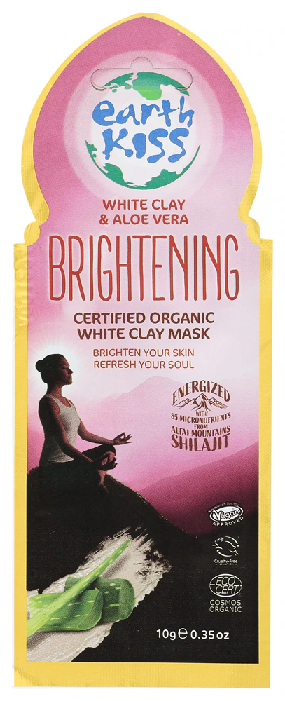 Earth Kiss Organic White Clay and Aloe Vera Brightening Clay Mask -- 0.35 oz
