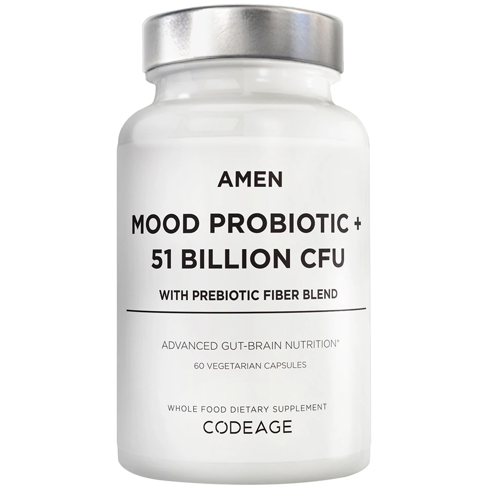 AMEN Mood Probiotic + 51 Billion CFU Mood Digestive Immune Support Supplement -- 60 Capsules
