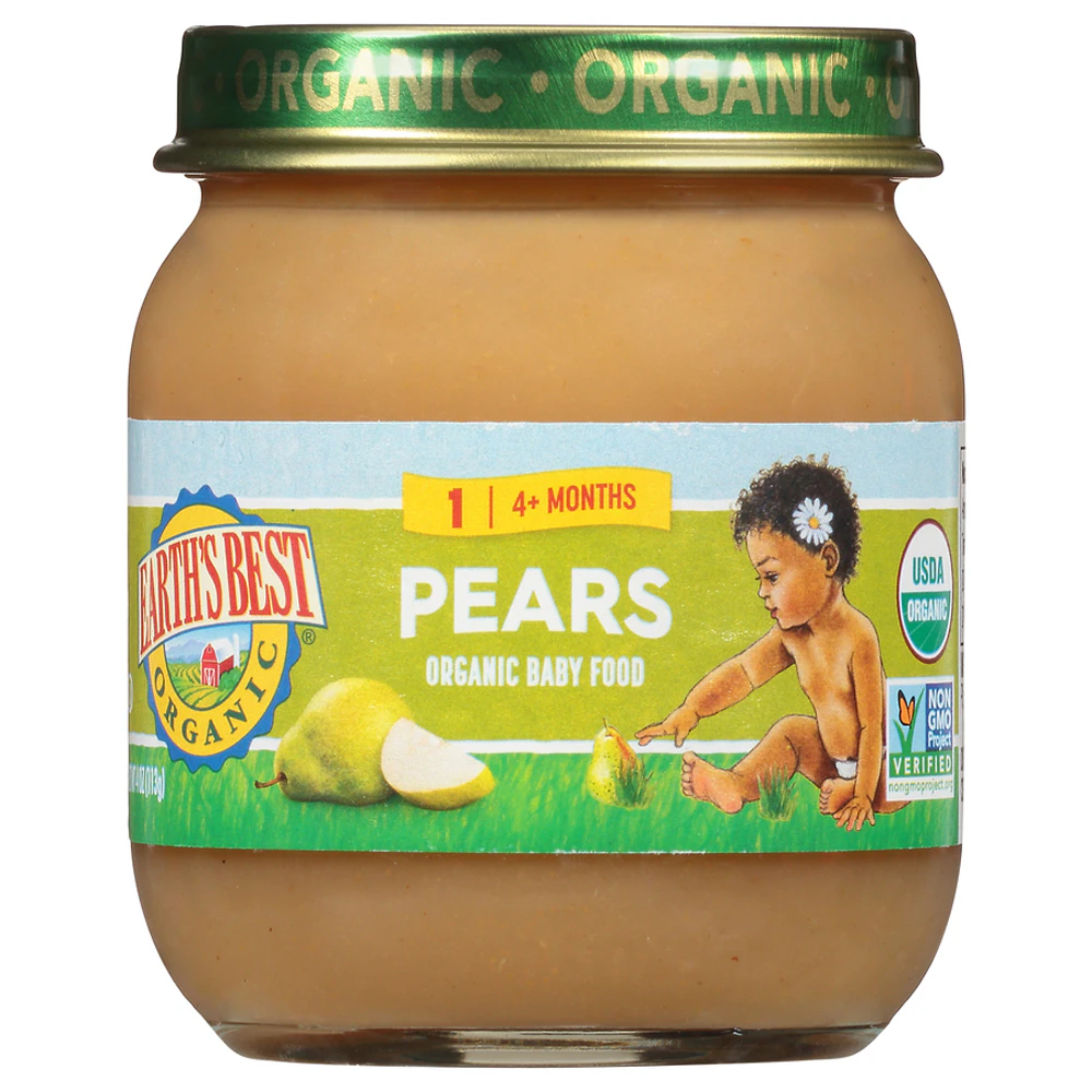 Earth's Best Organic Baby Food Puree 4+ Months Pears -- 4 oz