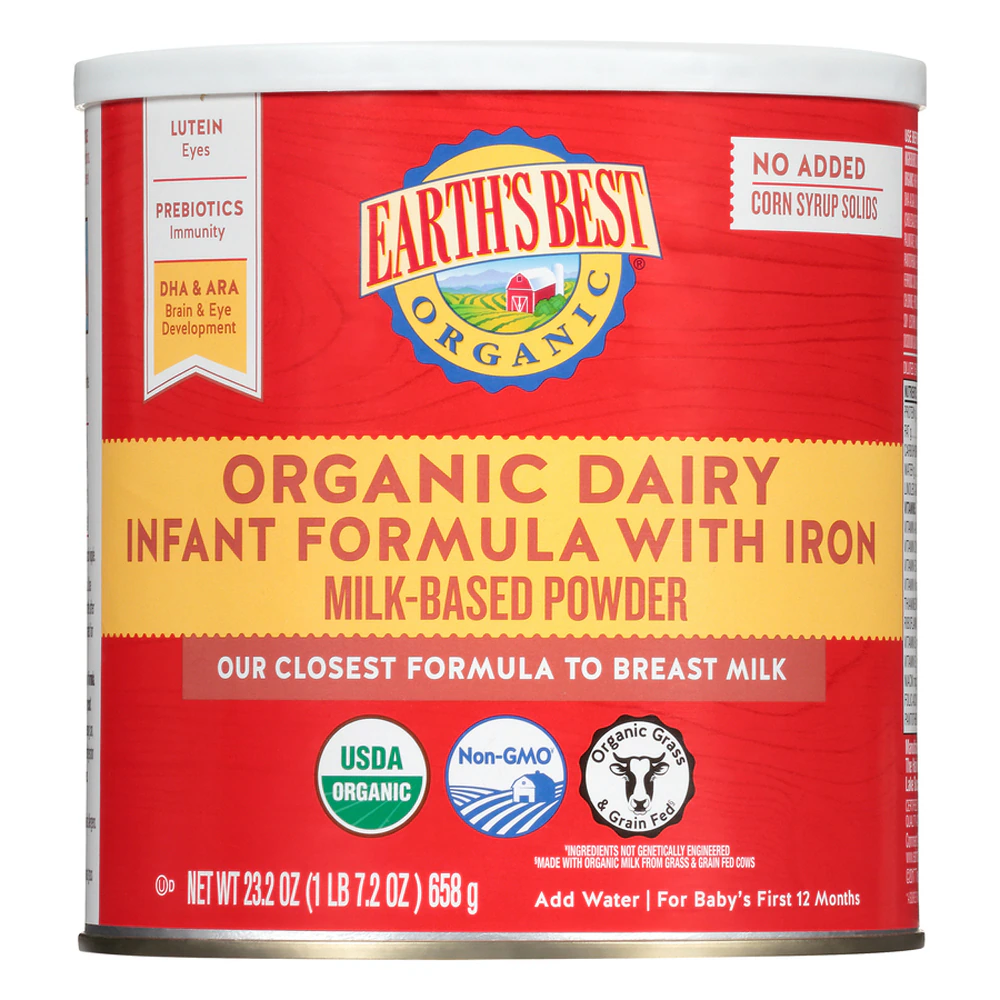 Earth's Best Organic Dairy Infant Formula with Iron Milk-Based Powder -- 21 oz