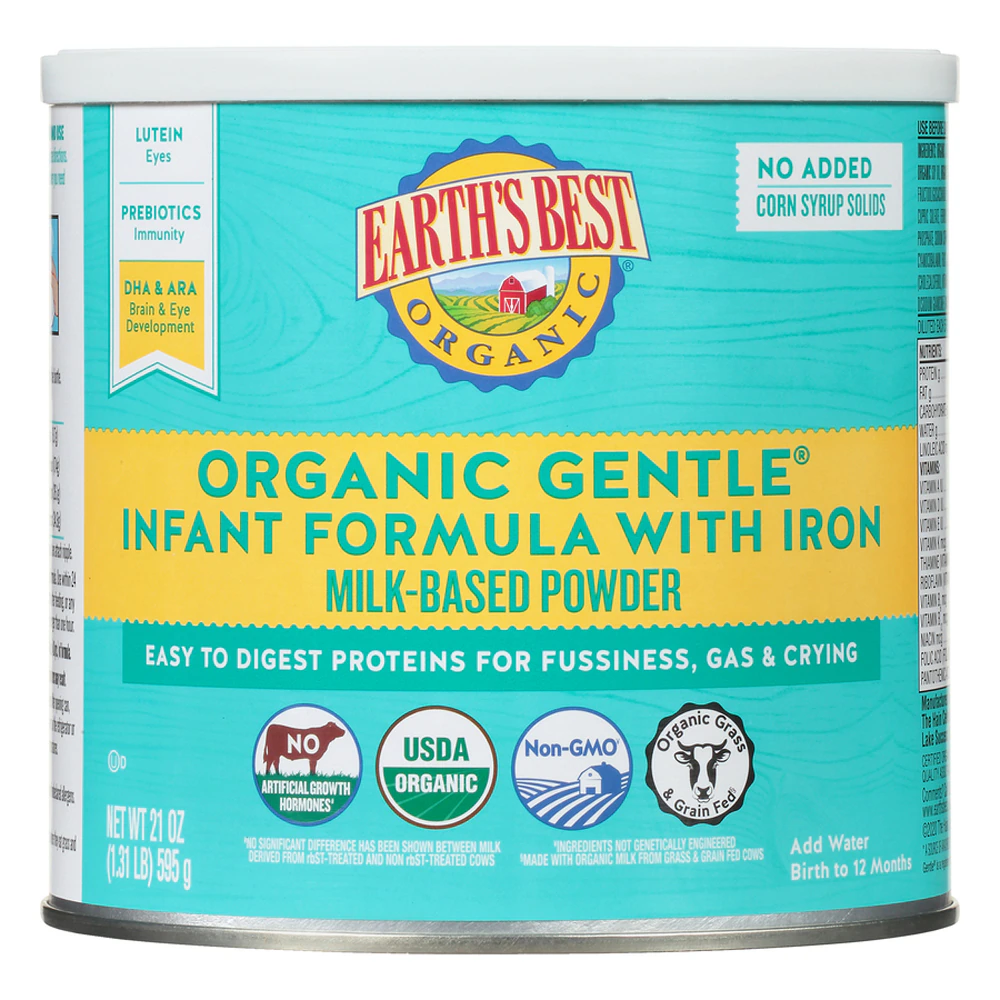 Earth's Best Organic Gentle Infant Formula with Iron Milk-Based Powder -- 21 oz