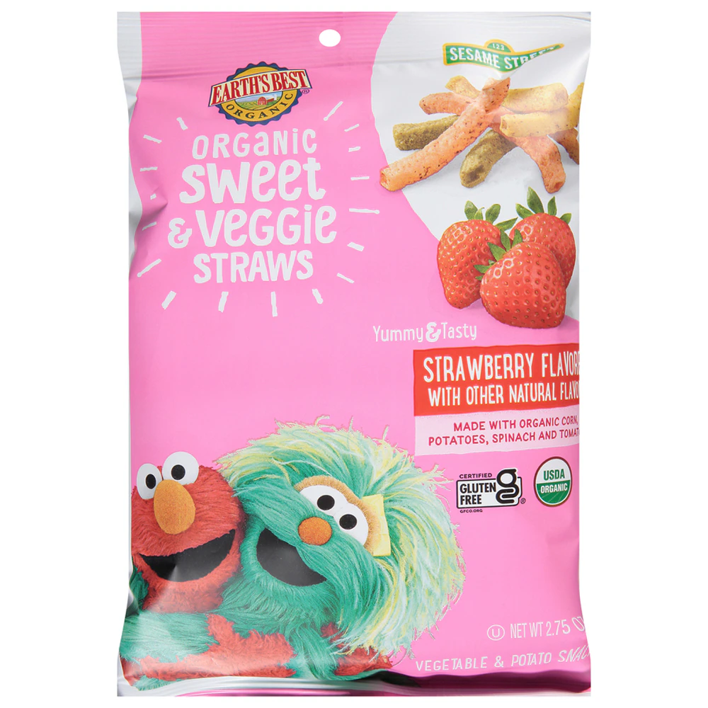 Earth's Best Organic Sweet & Veggie Straws Toddler Strawberry -- 2.75 oz