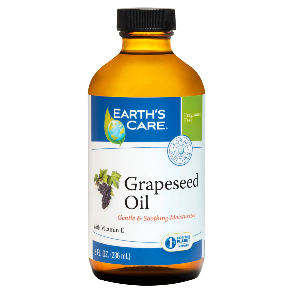 Earth's Care 100% Natural Grapeseed Oil with Vitamin E -- 8 fl oz