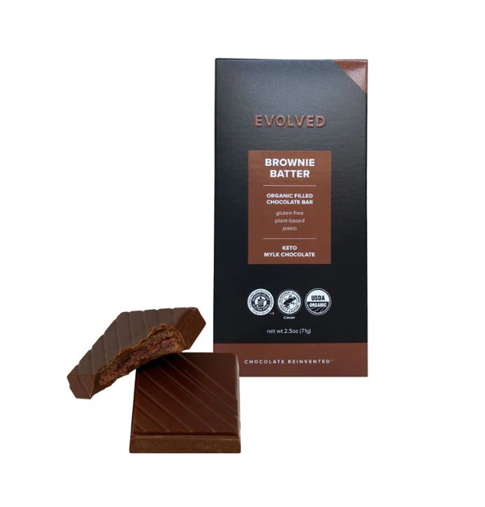 EatingEvolved Keto Milk Chocolate Bar Organic Brownie Batter -- 2.5 oz